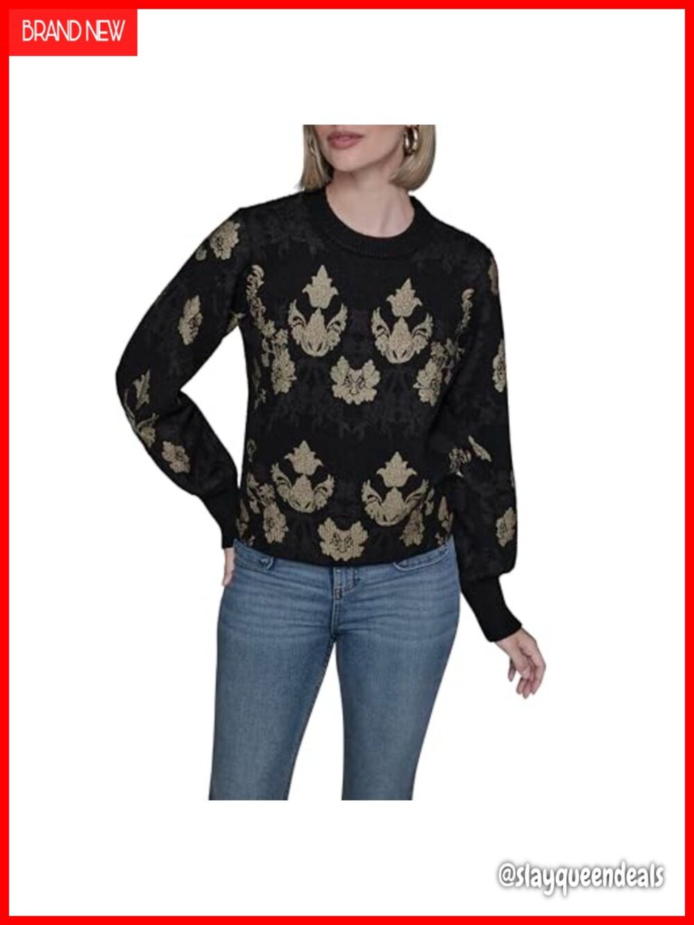 Long Sleeve Crewneck Patterned Essential Sweater Pullover Casual Luxury
